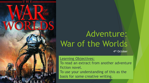 War of the Worlds The Cylinder Opens complete lesson reading and writing skills