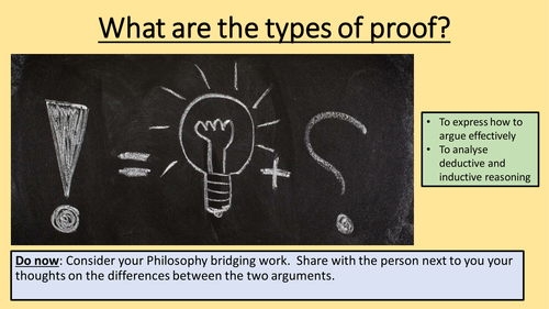 yr12 Lesson on Types of Proof (A Priori & A Posteriori)