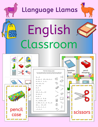 English Classroom vocabulary games, activities, puzzles for EFL EAL ESL