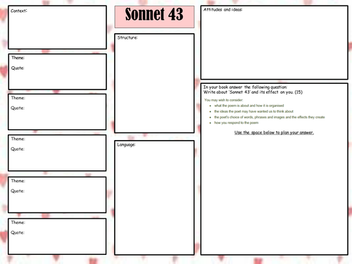KS4 Sonnet 43 A3 Activity Mat