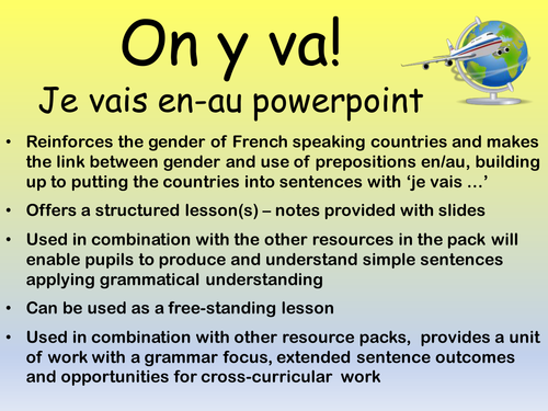 KS2-3 French: Francophone countries - lessons and resource pack 2 (sentences) ADAPTABLE