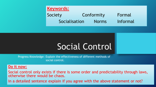 GCSE AQA Sociology - Social control