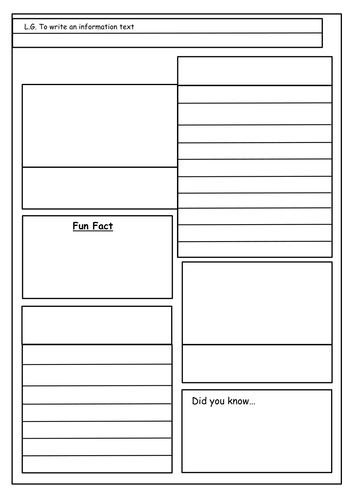 A blank information text template