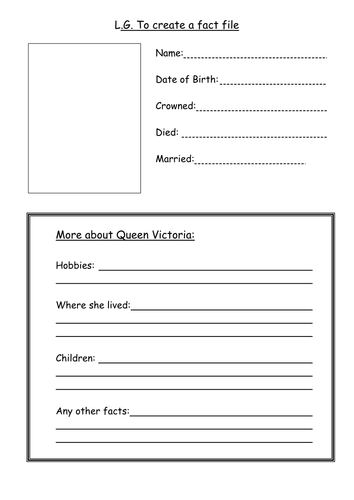 A blank fact file template by ljj290488  Teaching Resources