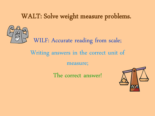 Weight Problem Solving - Year 5 and 6