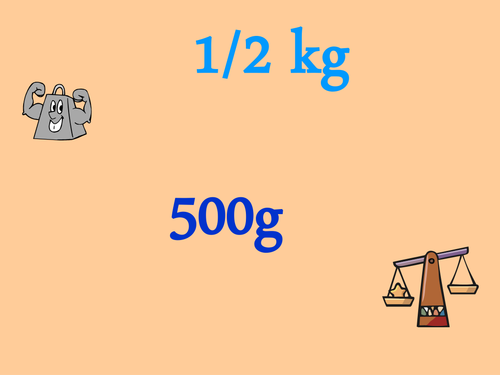 Reading from Scales and Converting between Units of Weight Powerpoint Year 6