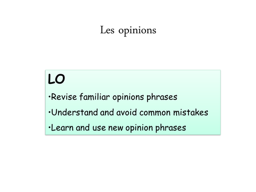 Les opinions