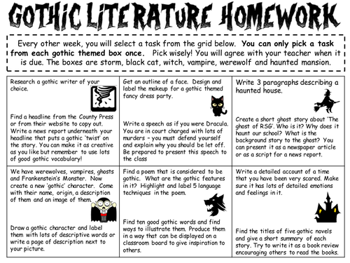 gothic literature homework