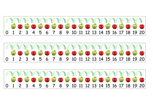 apple number line small and large teacher aid