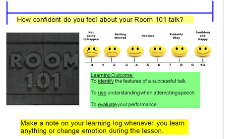 Room 101 speaking and listening lesson and resources