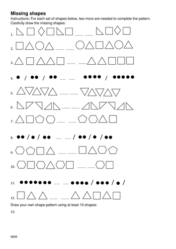 missing shapes teaching resources