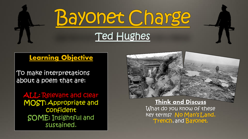Bayonet Charge - Ted Hughes - War/Conflict Poetry