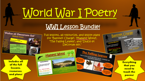 World War 1 Poetry Bundle! (All the WWI Lessons, PowerPoints, Resources, and Lesson Plans!)