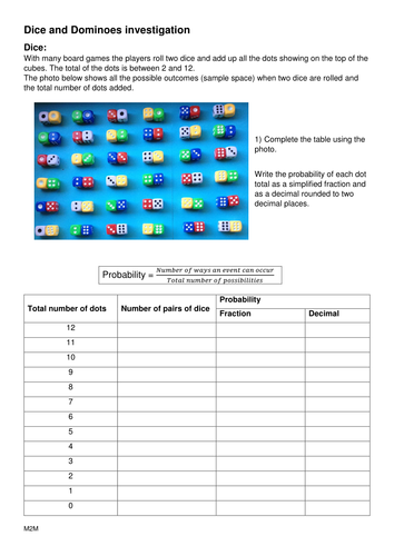 Dice and Dominoes investigation