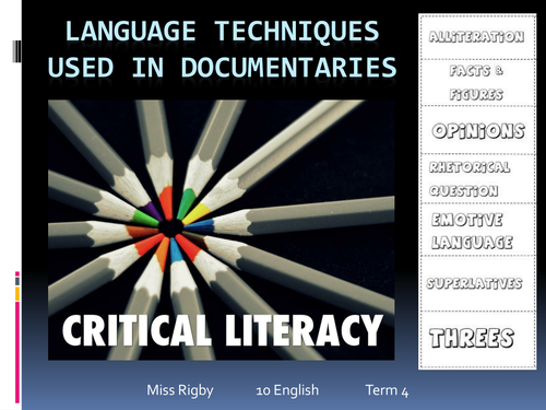 Analysing documentaries - Language features used in documentaries