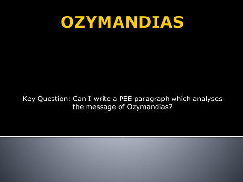 Powerpoints and Resources for Power and Conflict Poetry Collection AQA