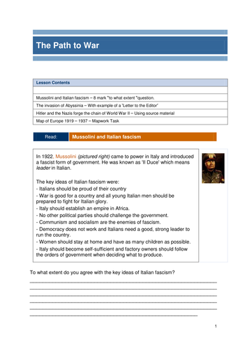 WW2: The Path to War - 1933 - 1939