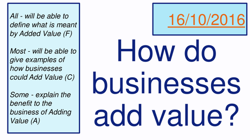Added Value (AQA Business Studies)