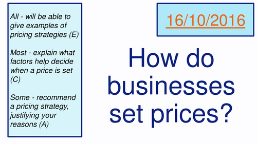 Pricing Strategies (AQA Business Studies)