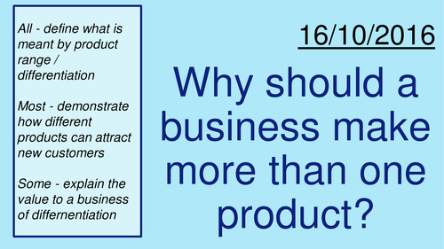 Product Range & Differentiation (AQA Business Studies)