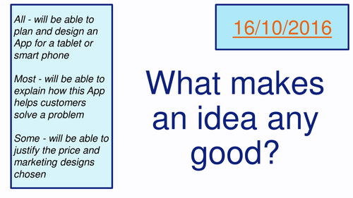 Business Taster Day - Enterprise Activity