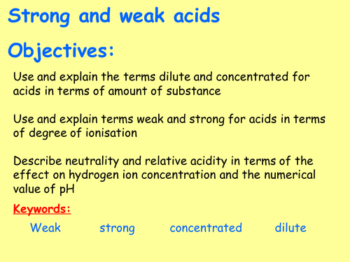 AQA C4.8 (New GCSE Spec 4.4 - exams 2018) - Strong and weak acids