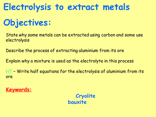 AQA C4.10 (New GCSE Spec 4.4 - exams 2018) - Using electrolysis to extract metals