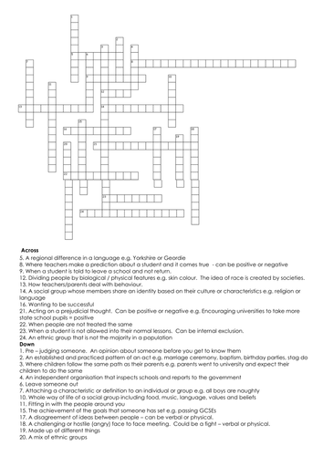 AQA GCSE Sociology -  Education and Racism