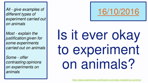 Is it ever okay to experiment on animals?