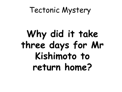 Japan 2011 Mystery Assessment Task