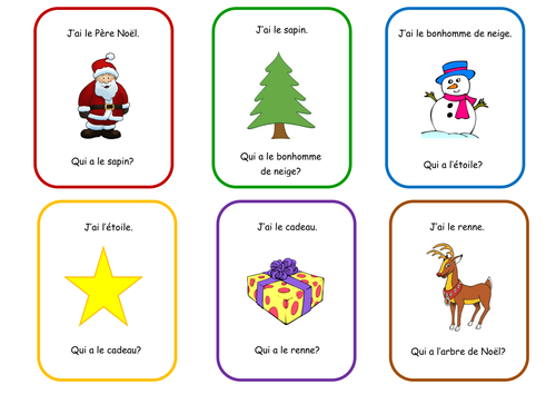 French Christmas Vocabulary game