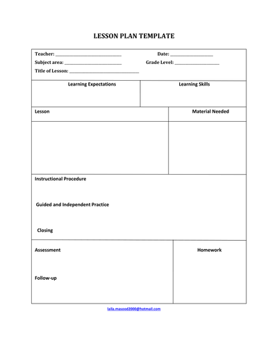 Lesson Plan Template