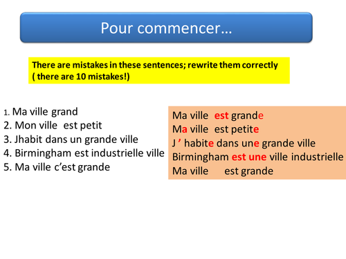 Comment est ta ville?