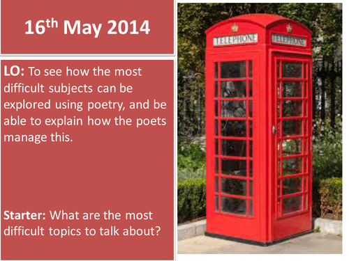 Lesson on the poem 'Telephone Conversation'