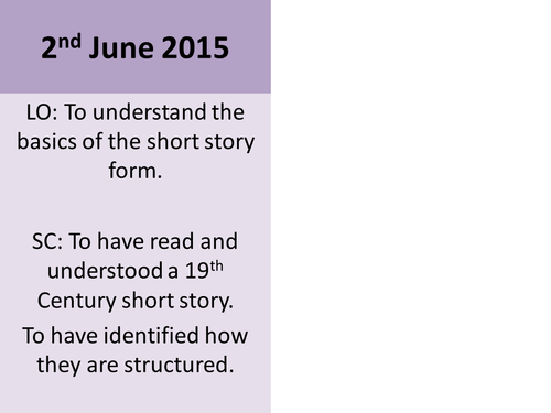 Introduction to the structure of short stories