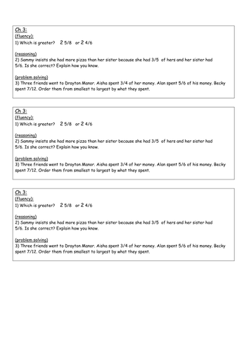 Year 6 Fraction week resources