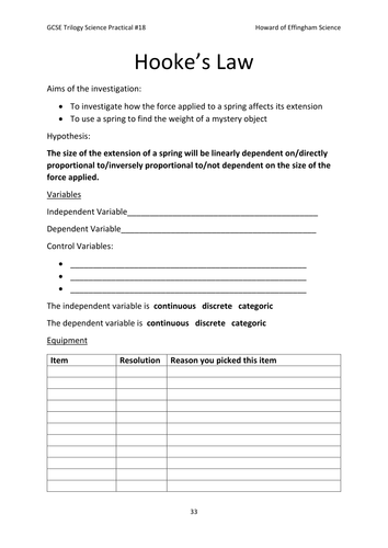 Work booklet for AQA GCSE Physics (trilogy and triple) required ...
