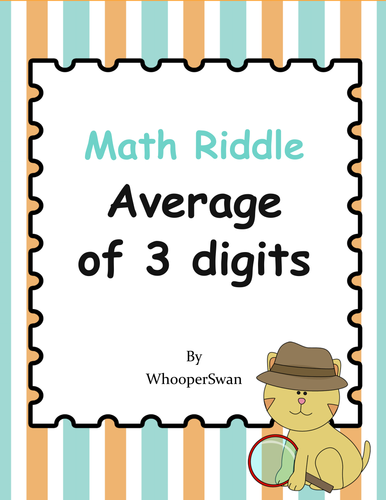 Math Riddle: Average of 3 digits (Mean)