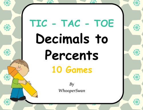 Decimals to Percents Tic-Tac-Toe