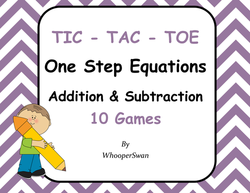 One Step Equations (Addition & Subtraction) Tic-Tac-Toe