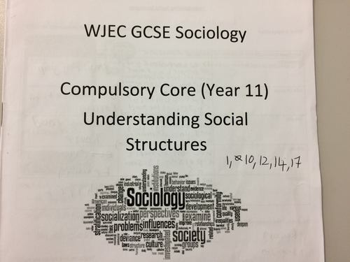 2 revision booklets GCSE WJEC Sociology and theories overview sheet