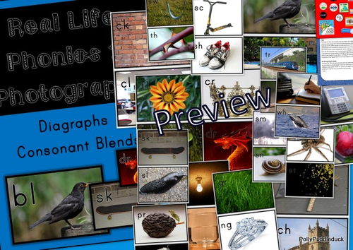 Phonics - Real Life Phonics Pictures Digraphs and Consonant Blends
