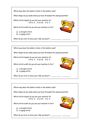 range of activities for appliqué, fibres, sewing machine
