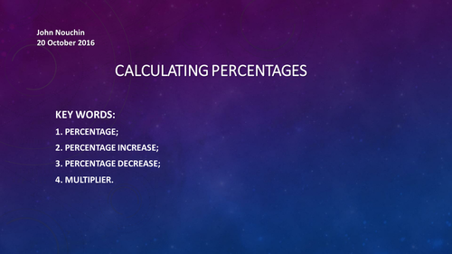 Calculating percentages