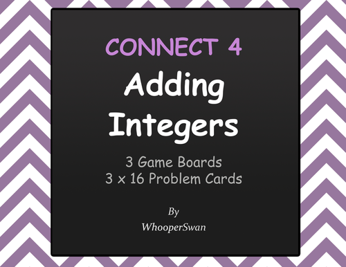 Adding Integers - Connect 4 Game