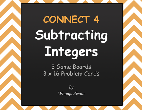 Subtracting Integers - Connect 4 Game