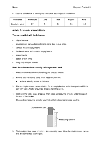 GCSE Physics Required Practical 5 - Density