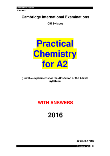 (A2) Chemistry Practical Booklet