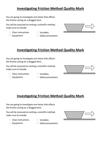 Friction Investigation Method Writing Quality Mark Assessment  (TASK ONLY)