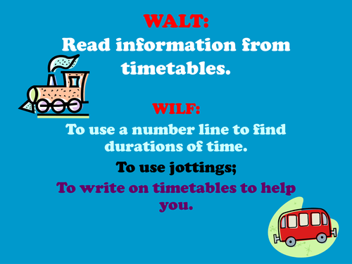 Reading Time from Timetables Powerpoint